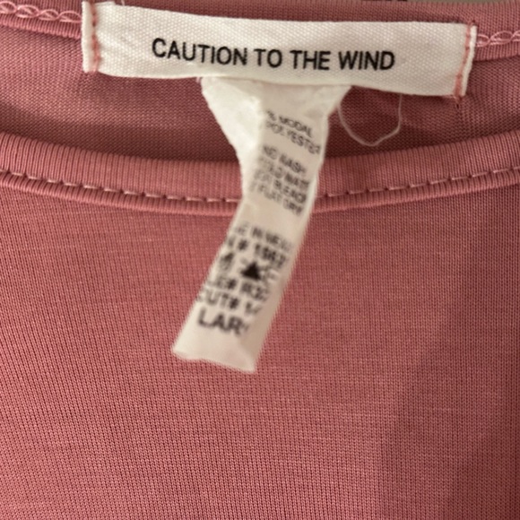 Caution to the Wind Mauve Tie-Front Top - Picture 5 of 5